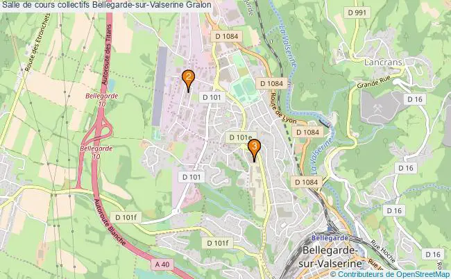 plan Salle de cours collectifs Bellegarde-sur-Valserine : 3 équipements