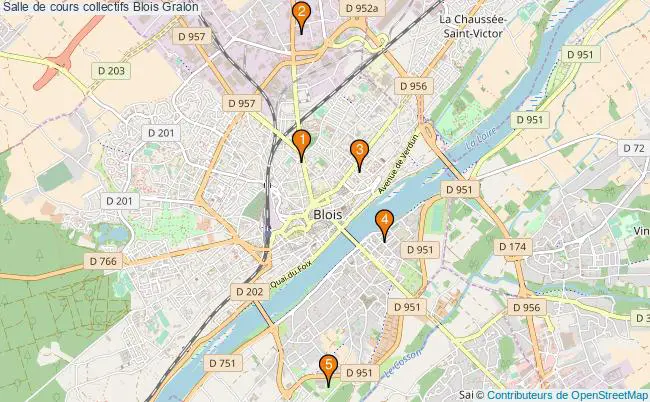 plan Salle de cours collectifs Blois : 5 équipements