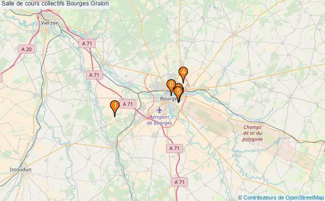 plan Salle de cours collectifs Bourges : 6 équipements
