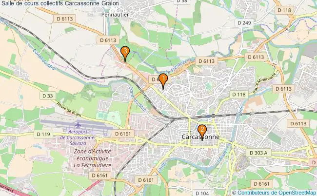 plan Salle de cours collectifs Carcassonne : 3 équipements