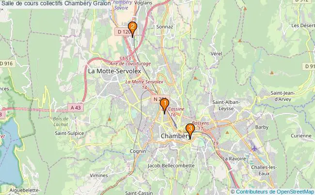 plan Salle de cours collectifs Chambéry : 3 équipements