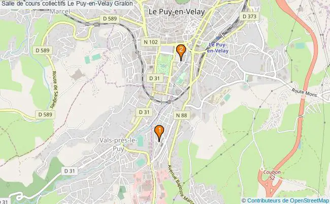 plan Salle de cours collectifs Le Puy-en-Velay : 2 équipements