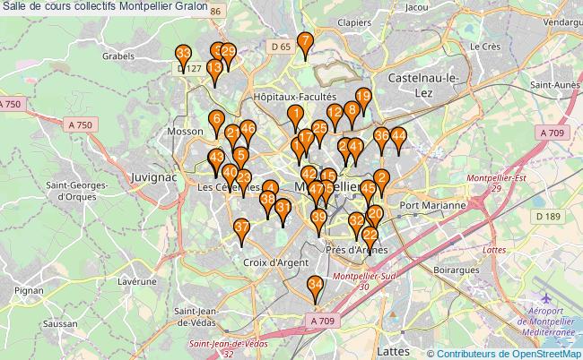 plan Salle de cours collectifs Montpellier : 47 équipements