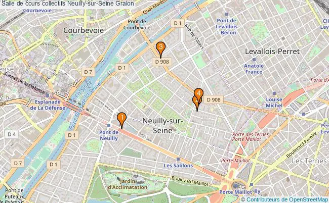 plan Salle de cours collectifs Neuilly-sur-Seine : 4 équipements