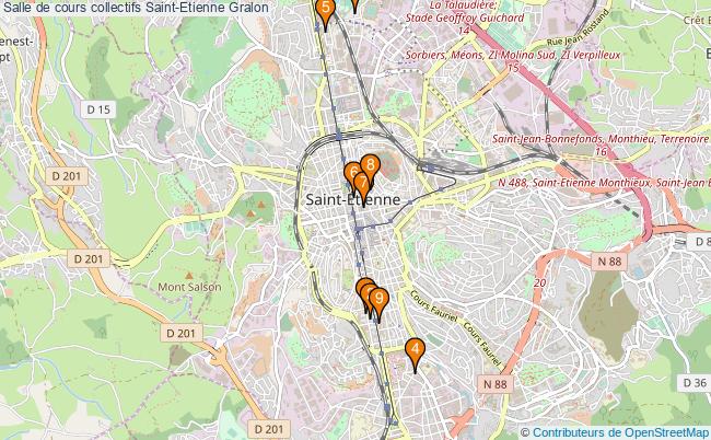 plan Salle de cours collectifs Saint-Etienne : 9 équipements