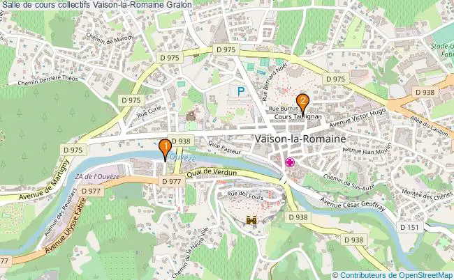 plan Salle de cours collectifs Vaison-la-Romaine : 2 équipements