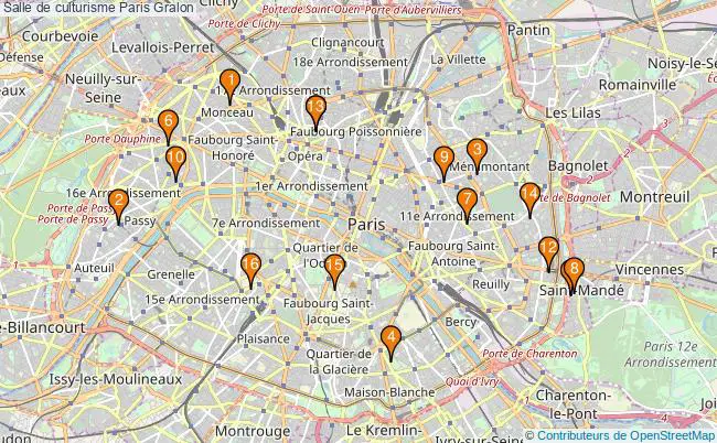 plan Salle de culturisme Paris : 16 équipements