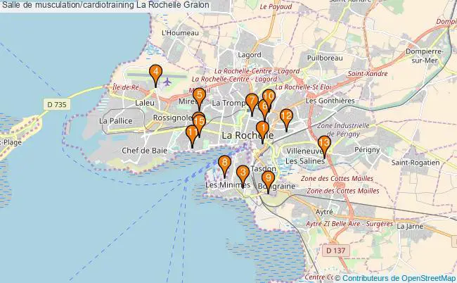 plan Salle de musculation/cardiotraining La Rochelle : 15 équipements