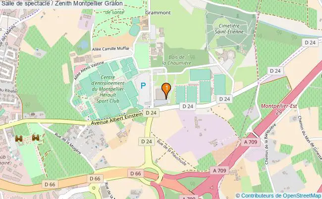 plan Salle de spectacle / Zenith Montpellier : 1 équipements