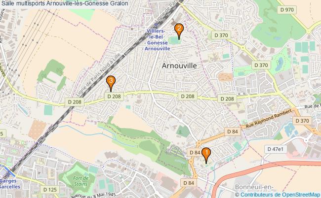 plan Salle multisports Arnouville-lès-Gonesse : 3 équipements