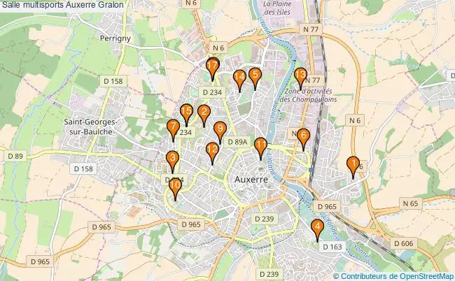 plan Salle multisports Auxerre : 17 équipements