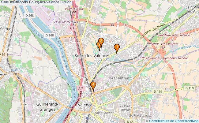 plan Salle multisports Bourg-les-Valence : 4 équipements