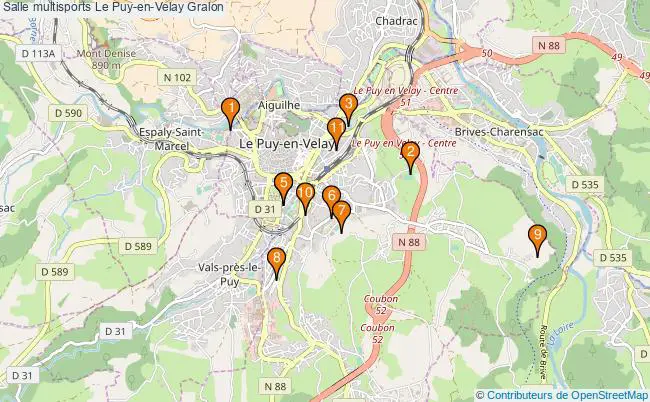 plan Salle multisports Le Puy-en-Velay : 11 équipements