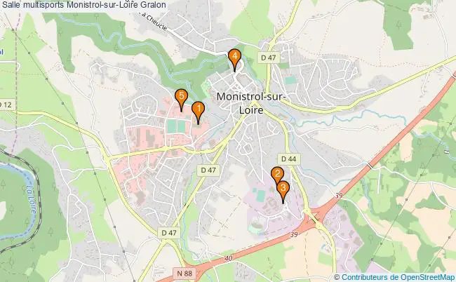 plan Salle multisports Monistrol-sur-Loire : 5 équipements