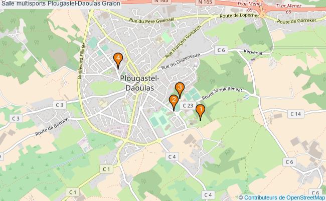 plan Salle multisports Plougastel-Daoulas : 4 équipements