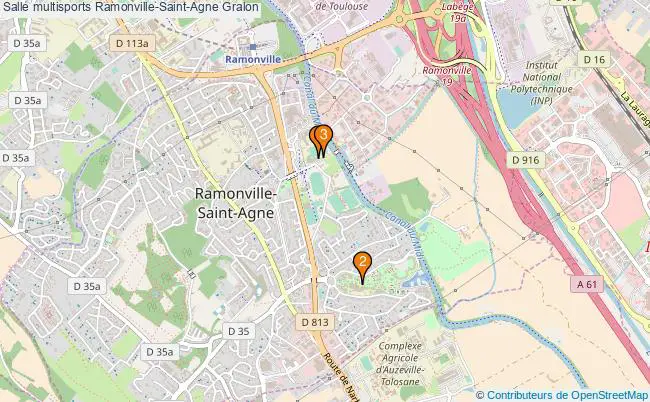 plan Salle multisports Ramonville-Saint-Agne : 3 équipements