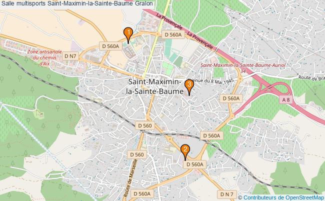 plan Salle multisports Saint-Maximin-la-Sainte-Baume : 3 équipements