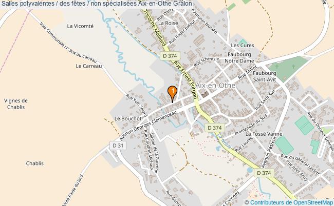 plan Salles polyvalentes / des fêtes / non spécialisées Aix-en-Othe : 1 équipements