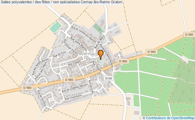 plan Salles polyvalentes / des fêtes / non spécialisées Cernay-lès-Reims : 1 équipements