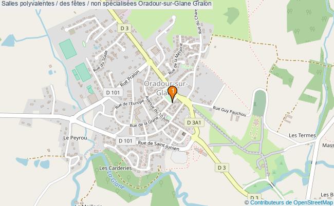 plan Salles polyvalentes / des fêtes / non spécialisées Oradour-sur-Glane : 1 équipements
