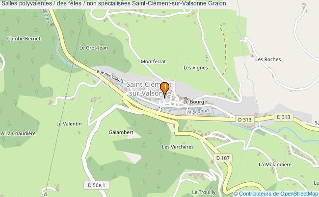 plan Salles polyvalentes / des fêtes / non spécialisées Saint-Clément-sur-Valsonne : 1 équipements