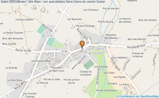 plan Salles polyvalentes / des fêtes / non spécialisées Saint-Denis-de-Jouhet : 1 équipements