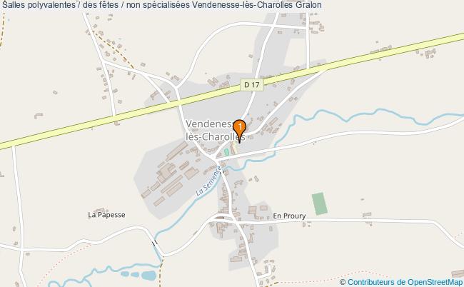 plan Salles polyvalentes / des fêtes / non spécialisées Vendenesse-lès-Charolles : 1 équipements