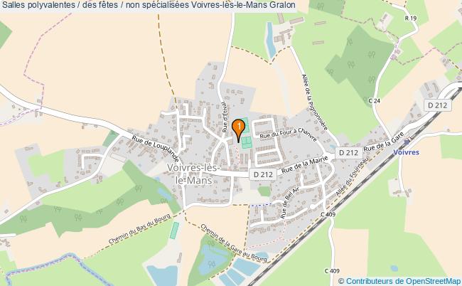 plan Salles polyvalentes / des fêtes / non spécialisées Voivres-lès-le-Mans : 1 équipements
