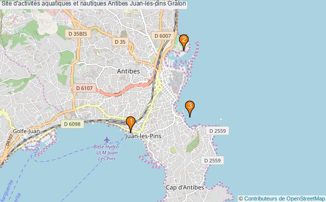 plan Site d'activités aquatiques et nautiques Antibes Juan-les-pins : 3 équipements