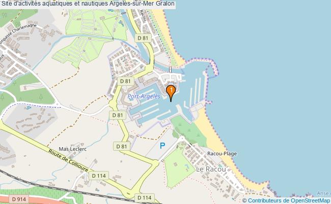 plan Site d'activités aquatiques et nautiques Argelès-sur-Mer : 1 équipements