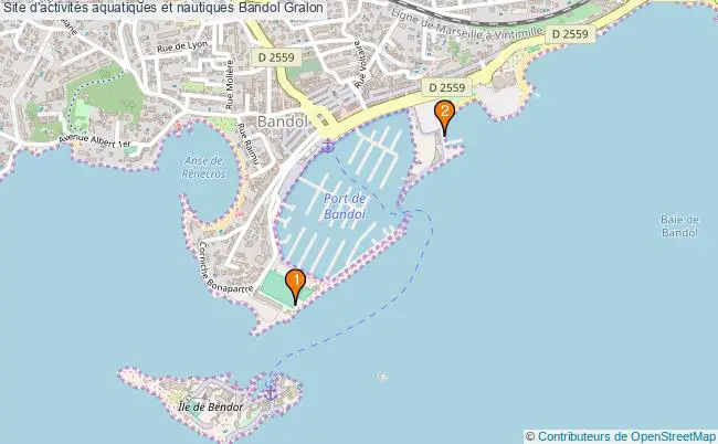 plan Site d'activités aquatiques et nautiques Bandol : 2 équipements