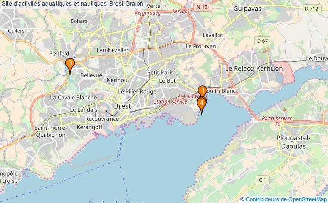 plan Site d'activités aquatiques et nautiques Brest : 4 équipements