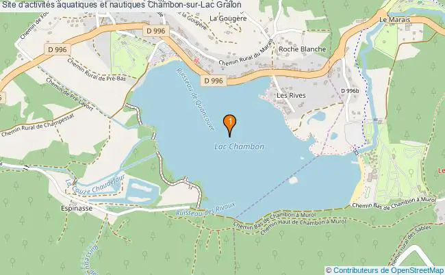 plan Site d'activités aquatiques et nautiques Chambon-sur-Lac : 1 équipements
