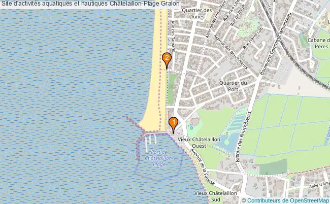 plan Site d'activités aquatiques et nautiques Châtelaillon-Plage : 2 équipements