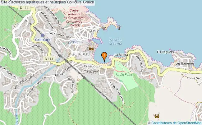plan Site d'activités aquatiques et nautiques Collioure : 1 équipements