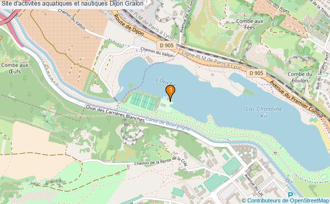 plan Site d'activités aquatiques et nautiques Dijon : 1 équipements