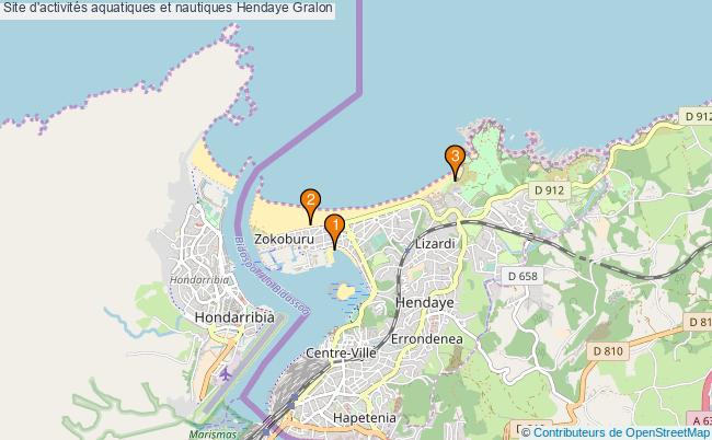 plan Site d'activités aquatiques et nautiques Hendaye : 3 équipements