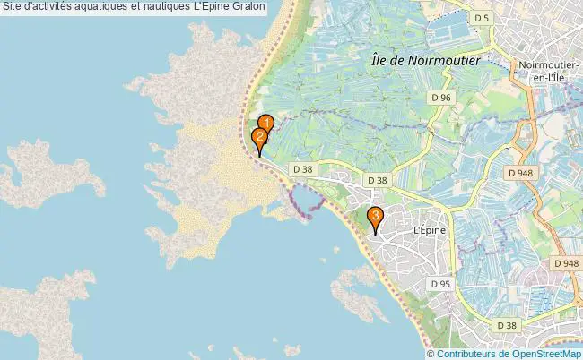 plan Site d'activités aquatiques et nautiques L'Epine : 3 équipements