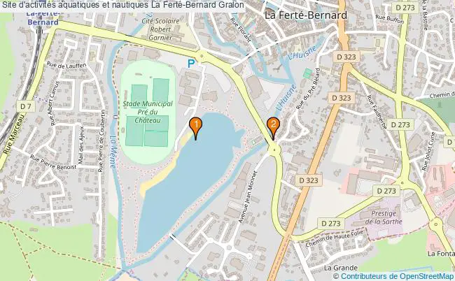 plan Site d'activités aquatiques et nautiques La Ferté-Bernard : 2 équipements