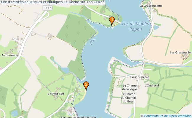 plan Site d'activités aquatiques et nautiques La Roche-sur-Yon : 2 équipements