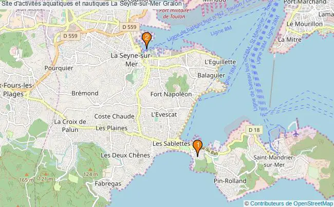 plan Site d'activités aquatiques et nautiques La Seyne-sur-Mer : 2 équipements