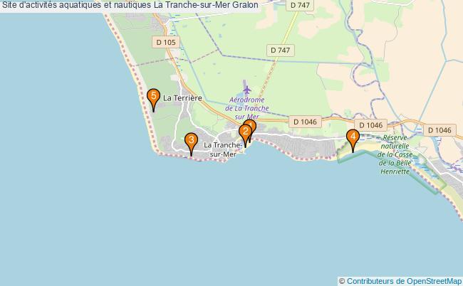 plan Site d'activités aquatiques et nautiques La Tranche-sur-Mer : 5 équipements