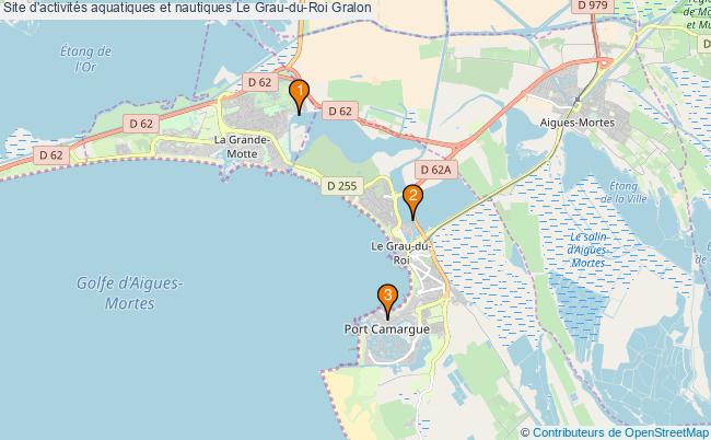 plan Site d'activités aquatiques et nautiques Le Grau-du-Roi : 3 équipements