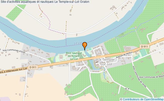 plan Site d'activités aquatiques et nautiques Le Temple-sur-Lot : 1 équipements