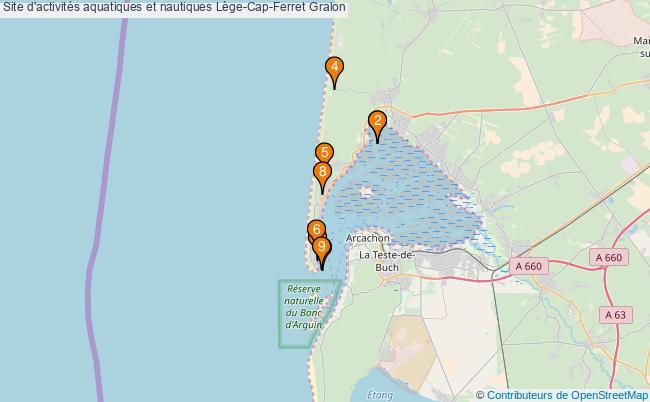 plan Site d'activités aquatiques et nautiques Lège-Cap-Ferret : 9 équipements