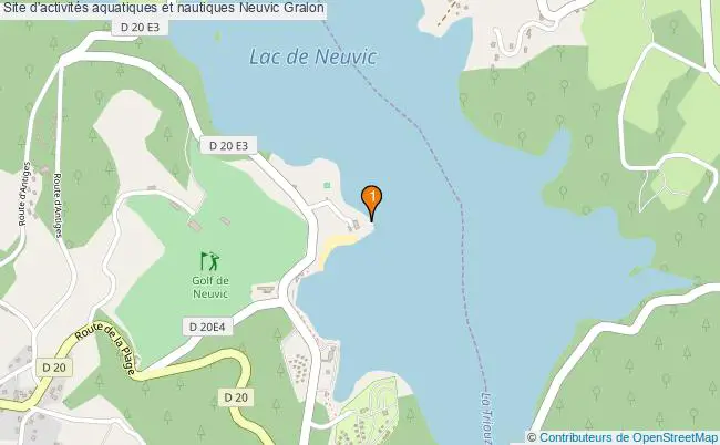 plan Site d'activités aquatiques et nautiques Neuvic : 1 équipements