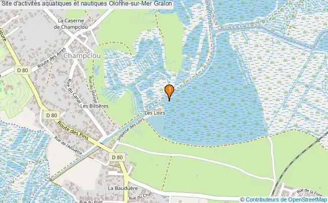 plan Site d'activités aquatiques et nautiques Olonne-sur-Mer : 1 équipements