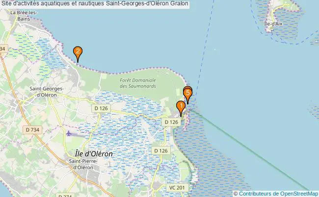 plan Site d'activités aquatiques et nautiques Saint-Georges-d'Oléron : 5 équipements