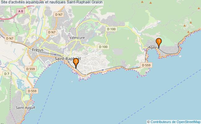plan Site d'activités aquatiques et nautiques Saint-Raphaël : 3 équipements