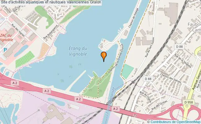 plan Site d'activités aquatiques et nautiques Valenciennes : 1 équipements